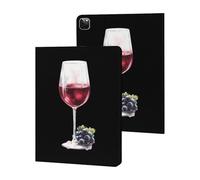 Red Wine And Grape Funny Tablet Cases Multi-Viewing Angels Trifold Stand Case Compatible with iPad Series