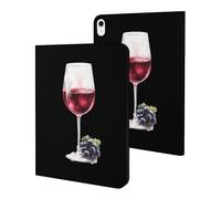 Red Wine And Grape Funny Tablet Cases Multi-Viewing Angels Trifold Stand Case Compatible with iPad Series