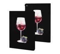 Red Wine And Grape Funny Tablet Cases Multi-Viewing Angels Trifold Stand Case Compatible with iPad Series