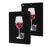 Red Wine And Grape Funny Tablet Cases Multi-Viewing Angels Trifold Stand Case Compatible with iPad Series