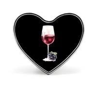 Red Wine And Grape Heart Metal Badges Decorative Brooches Fashionable Lapel Pin for Hat Backpack Clothing