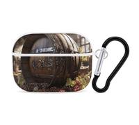 Red Wine Barrel AirPod Pro Case, Anti Scratch Hard PC Cover with Keychain, AirPod Pro 2nd/1st Case Accessories for Women Men, White-Style