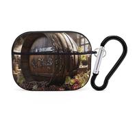 Red Wine Barrel AirPod Pro Case, Anti Scratch Hard PC Cover with Keychain, AirPod Pro 2nd/1st Case Accessories for Women Men, Black-Style