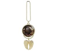 Red Wine Barrel Car Hanging Pendant, Zinc Alloy Rearview Mirror Charms - Relieve Visual Fatigue, Vintage Keychain Pendant, Lucky Car Interior Hanging Decoration, Golden-Style