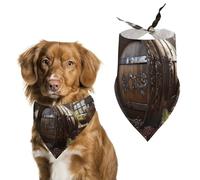 Red Wine Barrel Dog Bandanas for Feeding Grooming, Triangle Pet Bibs Washable Pets Scarf for Cats & Dogs