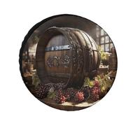 Red Wine Barrel Universal Tire Cover Replacement Heavy Duty Oxford Fabric Waterproof Wheel Protector for SUV Truck RV Dust Snow Sun Protection 34