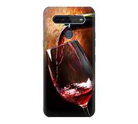 Red Wine Bottle And Glass Case Cover For LG K51S
