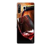 Red Wine Bottle And Glass Case Cover For Sony Xperia L4