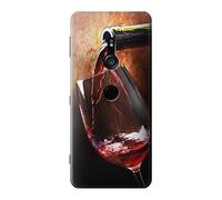 Red Wine Bottle And Glass Case Cover For Sony Xperia XZ3