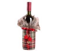 Red Wine Bottle Cover Faux Collar Button Coat Wine Bottle Cover Wine Bottle Cover Gift Christmas Wine Bottle Bag Christmas Wedding Party Festival Travel Dinner Party Table Decoration
