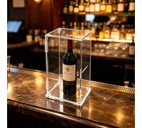 Red Wine Bottle Display Case for Long Term Storage, 4" 6" 8" 10" 12" 14" 16" 20" Standing Acrylic Boxes, Large Storage Space Storage Box(L10xW25xH25cm/4x10x10")