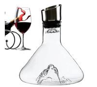 Red Wine Carafe Decanter - 1500ml Crystal Glass Pouring Vessel, Handheld Elegant Wines Aerating Container | Built-in Spout For Controlled Flow, Stainless Mesh Filtered Wines Server For Dinner Use, Bar