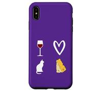 Red Wine, Cat and Cheese This Is What I Love Woman Man Case for iPhone XS Max