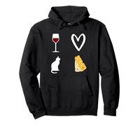 Red Wine, Cat and Cheese This Is What I Love Woman Man Pullover Hoodie