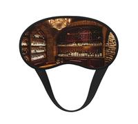 Red Wine Cellar Picture Print Sleep Mask for Side Sleepers Cup-Shaped Blackout Eye Mask Shades Cover for Men and Women