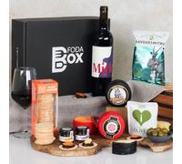 Red Wine & Cheese Gift Hamper | 8 Items - Wine, 2 Cheeses, Crackers, Relish & Snacks | Luxury Cheese Hamper Gift Set for Foodies, Couples & Gifting