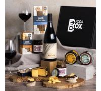 Red Wine & Cheese Gift Hamper | Includes 70cl Red Wine, 2 Cheeses, Crackers & Relish | Wine Hampers with Fresh British Cheese | Gifts Hampers by FodaBox