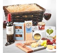 Red Wine, Cheese & Pate Hamper - Cabernet Sauvignon Gift Basket with Artisan Cheddar, Brie, Pork Pate, Olives, Biscuits - Red Wine & Cheese Gifts for Birthdays & Anniversaries, from Regency Hampers