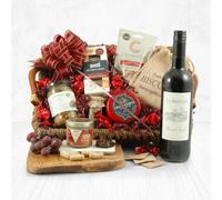 Red Wine, Cheese & Pâté Hamper | French Wine Gift Basket with 5 Award-Winning Treats | Handmade Seagrass Basket