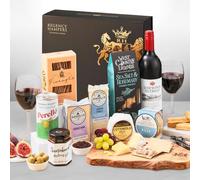 Red Wine, Cheese & Rillette Hamper - Gift Set with British Artisan Cheeses, Pork Rillette, Chutney, Olives, Sourdough - Celebratory Wine & Nibbles Gifts for Him & Her, from Regency Hampers