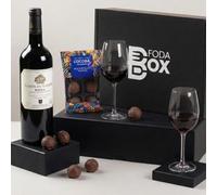 Red Wine & Chocolates Gift Set | Luxury Red Wine Hamper with Chocolate Truffles | Thank You Gift Box for Men & Women | Gift Hamper by FodaBox