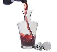 Red Wine Decanter 1L Wine Carafe Aerator with Weighted Stopper Lid Lead-Free Fluted Stem Port Decanter Birthday Wedding Anniversary Housewarming Gift Idea