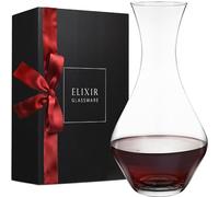 Red Wine Decanter - Hand Blown Crystal Wine Carafe - Glass Decanter Aerator for Cabernet, Pinot Noir, Bordeaux