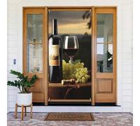 Red Wine Door Cover Decorations, Welcome Door Banner Backdrop Seasonal Spring Summer Porch Banner Sign Photo Background for Indoor Outdoor Party Decor 72.8 x 35.4 Inch