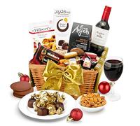 Red Wine Gift Basket - Windermere Wine Gift Set with Shortbread, Artisan Chocolates, Gourmet Jam - Luxury Christmas Hampers for Men & Women, from Regency Hampers