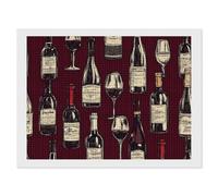 Red Wine Glass and Bottles 5D Diamond Art Painting Kits for Adults Square Diamonds Drill