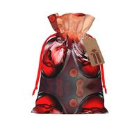 Red Wine Glass Cheers Christmas Drawstring Sack Gift Bag, Lightweight And Cute In Design