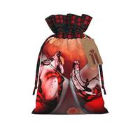 Red Wine Glass Cheers Christmas New Year Candy Gift Bags S Size Drawstring Bags for Kids Xmas Holiday Xmas Eve Presents