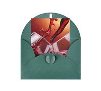 Red Wine Glass Cheers Print Blank Greeting Cards, Love Buttons, Pearl Paper Envelopes Suitable For Various Occasions - Anniversary Cards, Thank You Cards, Holiday Cards, Wedding Cards, Congratulations
