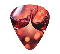 Red Wine Glass Cheers Print Guitar Pick Comfortable Feel, Clear Sound, Multiple Thicknesses For Varied Tones
