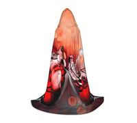 Red Wine Glass Cheers Print Hooded Wizard Robe Halloween Cloak Medieval Renaissance Cosplay Christmas Party Outfits