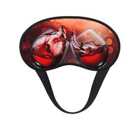 Red Wine Glass Cheers Print Sleep Eye Mask Light Blocking Soft and Comfortable Night Eye Blinder for Women Men for Sleeping Travel Night Shift