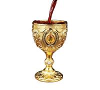 Red Wine Glasses - 30ml Vintage European Metal Chalice Cups, Retro Liquor Drinkware, Decorative Cocktail Glass Set | Whiskey Brandy Vodka Tequila Sake Bar Party Family Gathering Wedding Use