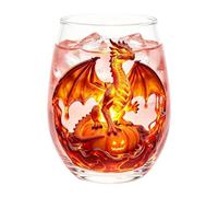 Red Wine Glasses 400ml Champagne Cocktail Drinkware with 2d Printed Dragon