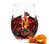 Red Wine Glasses 400ml Champagne Cocktail Drinkware with 2D Printed Dragon