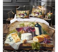 Red Wine Glasses Comforter Cover 3D Design Printed Durable 3 Piece Bedding Set Zipper Still Life Painting Duvet Cover Ultra Soft Machine Washable for Kids Teens Adults Women Youth Single（140x200cm）