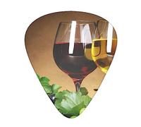 Red Wine Glasses Grape Printed Guitar Picks Personalized Guitar Plectrums 12 Pcs For Acoustic Guitar Electric Guitar And Bass Bulk Guitar Pick One Size