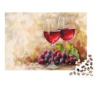 Red Wine Glasses Jigsaw Puzzle for Adults 1000 Piece Jigsaw Puzzle Grape Still Life Puzzle Game for Family Home Decoration Relaxation 70x50cm/1000pcs