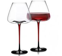 Red Wine Glasses, Large Burgundy Wine Glasses Set of 2, Long Stem Crystal Wine Glassware, Lead-Free, Clear, 23 OZ,Perfect for Home Restaurants and Parties or Wedding Anniversary Birthday Gifts