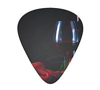 Red Wine Glasses Printed Guitar Picks Personalized Guitar Plectrums 12 Pcs For Acoustic Guitar Electric Guitar And Bass Bulk Guitar Pick One Size