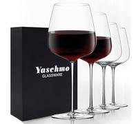 Red Wine glasses Set of 4, 24oz Large Wine Glasses, Hand Blown Crystal, Ultra-Thin Rim, Long Stem, Lightweight, Ideal for Wine Tasting, Unique Wedding Anniversary Father's Day Birthday Gift
