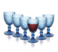 Red Wine Glasses Set of 6, 300 ml Vintage Wine Glasses, Crystal Wine Drinking Glasses, Collection Party Wedding Gift, 10 Oz Cocktail Glasses for Home Restaurants Party, Anniversary, Dishwasher Safe