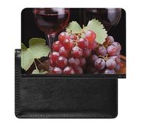 Red Wine Grape Passport Holder Passport Cover Protector Essentials with Credit Card Slots for Women Men
