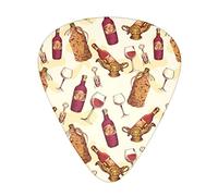 Red Wine Guitar Picks 12 Pack Set Guitar Gift for Bass Picks Acoustic Guitars Plectrums with Clear Storage Box