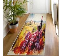 Red Wine Hallway Runner Rug 60x150 cm, Grape Runner Rug, Purple Washable Non Slip Long Carpet, Floor Mat, Kitchen Bedroom Living Room Hall Entrance Decor （ef09）