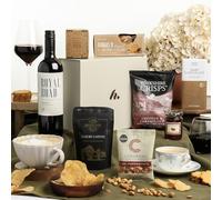 Red Wine Hamper - Luxury Malbec Gift Set with Sweet & Savoury Treats, Tea & Coffee | Father's Day Hamper | Wine Gift for Men & Women | Birthday & Celebration Gift